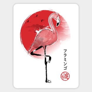 Flamingo sumi-e Magnet